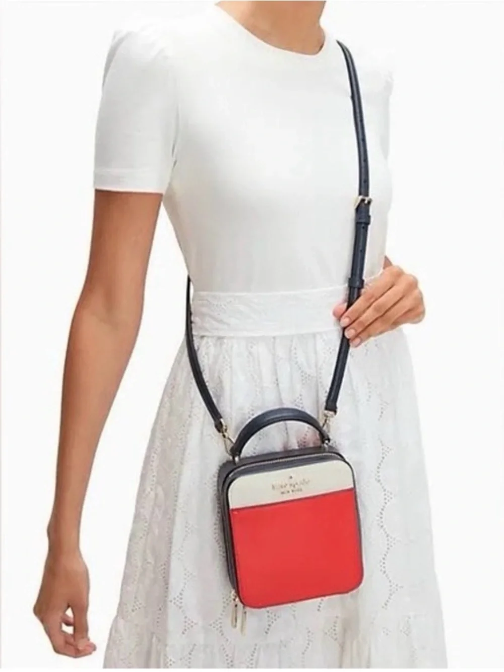 Kate Spade Daisy Vanity Case Color-block Red Multi Crossbody Bag